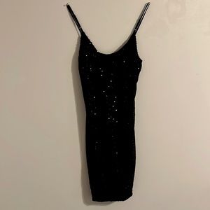 Black sequin dress midi/mini